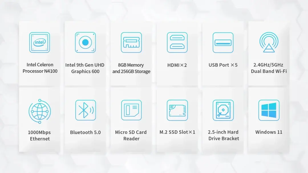 BMAX B2 Pro Mini PC - Intel N4100 - 256GB SSD