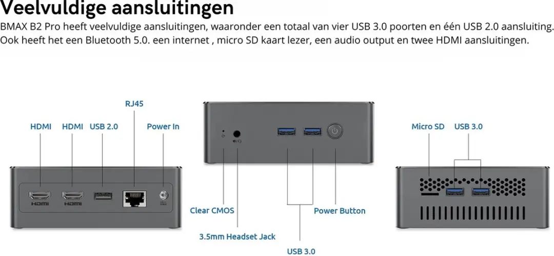 BMAX B2 Pro Mini PC - Intel N4100 - 256GB SSD