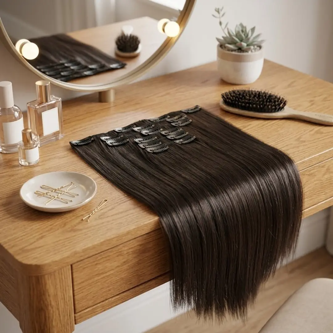 NUVEX Haar Extensions Clip Donkerbruin - 6 Stuks