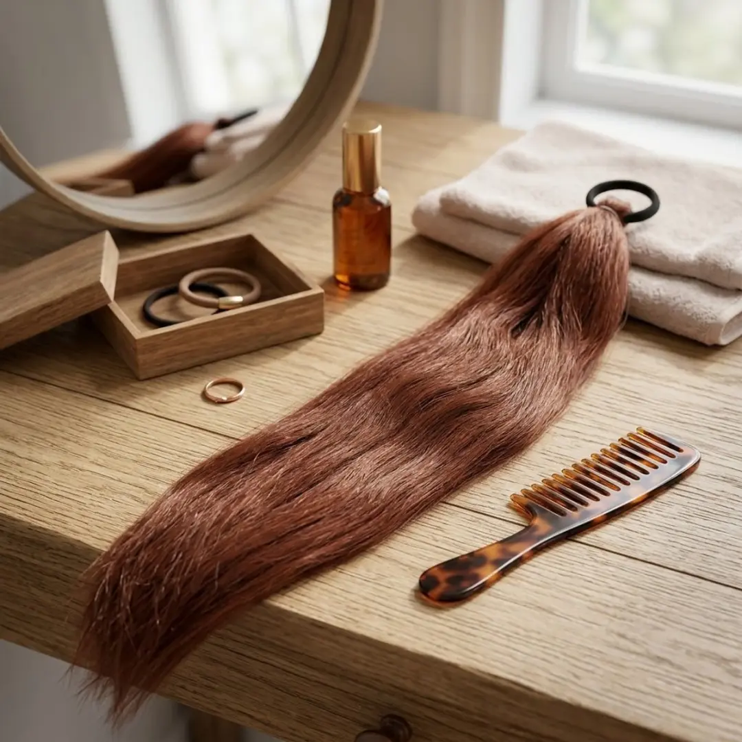 NuveX Koffie Lange Vlecht Paardenstaart Clip-In Haar Extensions