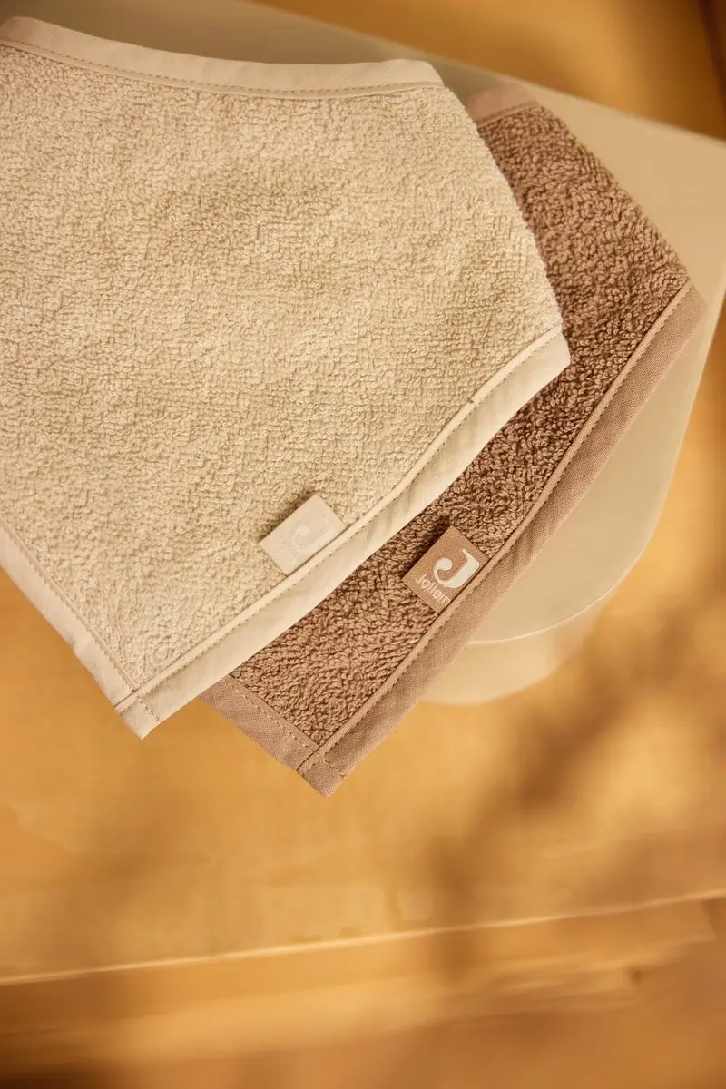 Jollein Slab Bandana - Sand/Milky Coffee - 2 Stuks