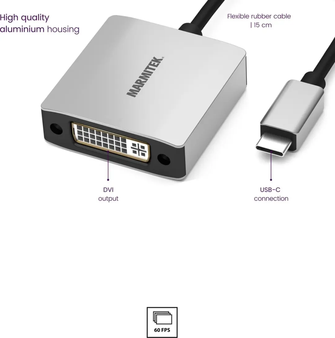 Marmitek Connect 25008372 USB-C naar DVI Adapter