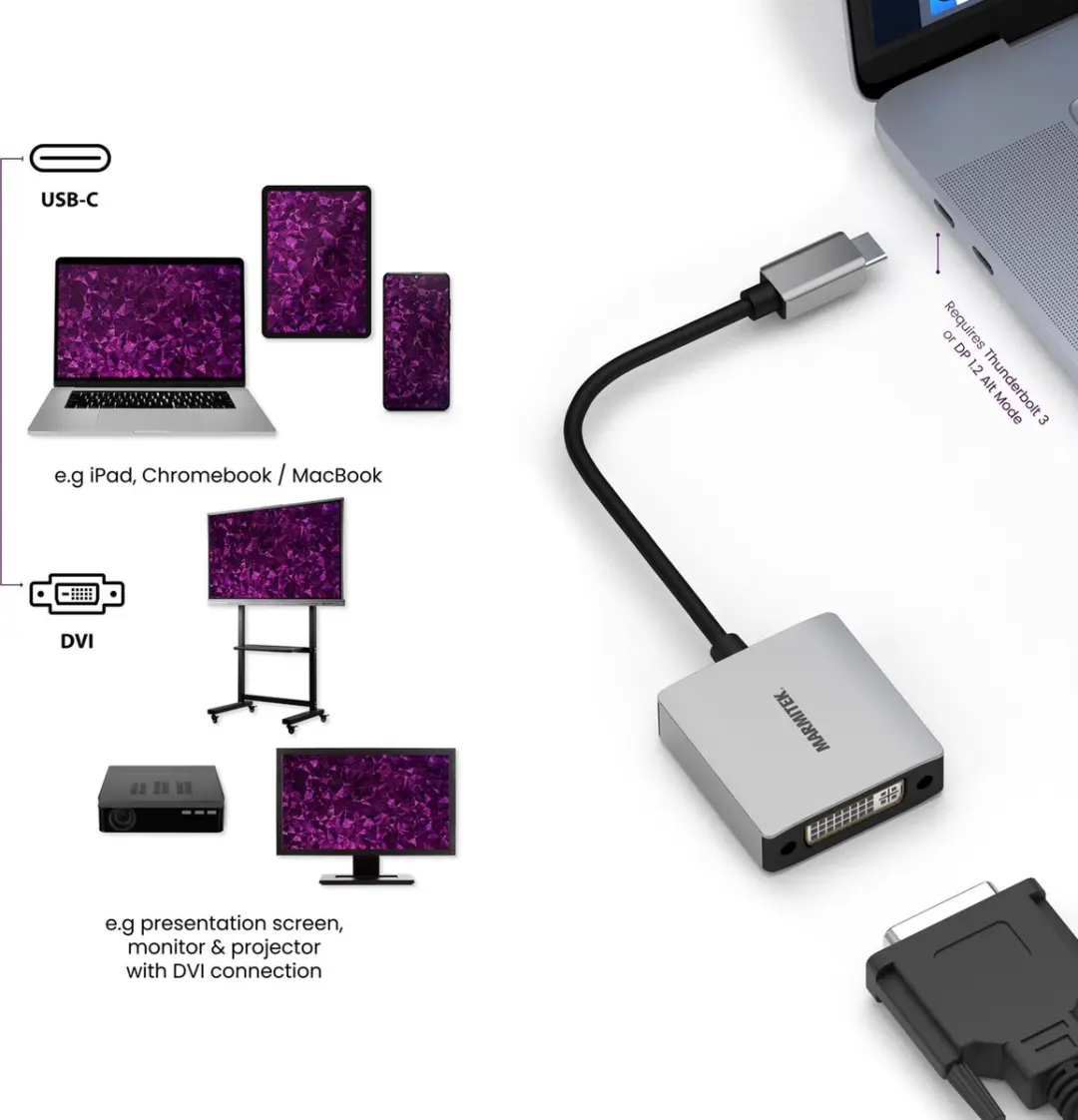 Marmitek Connect 25008372 USB-C naar DVI Adapter