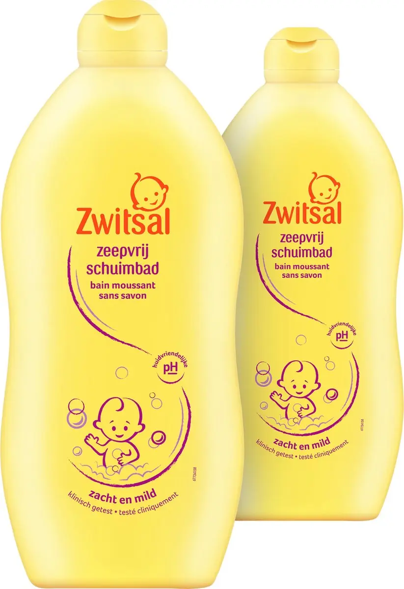 Zwitsal Schuimbad Baby Zeepvrij 2x700ml