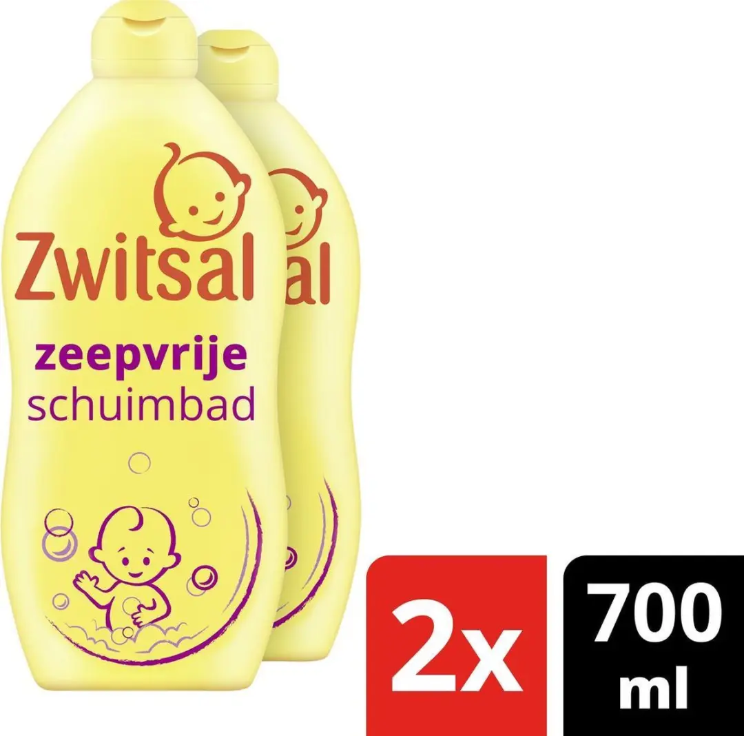 Zwitsal Schuimbad Baby Zeepvrij 2x700ml