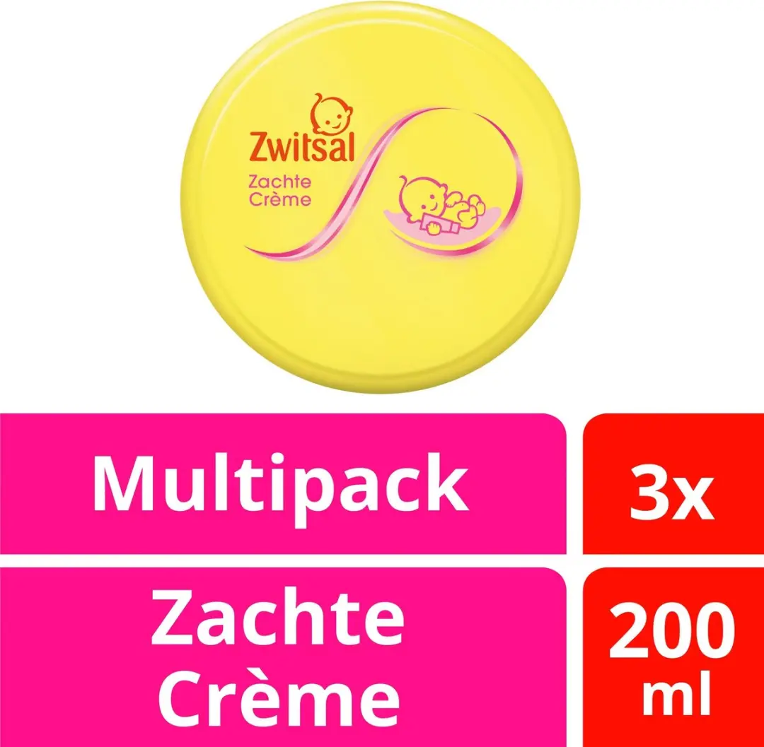Zwitsal Zachte Crème Baby 200ml - 3 Stuks