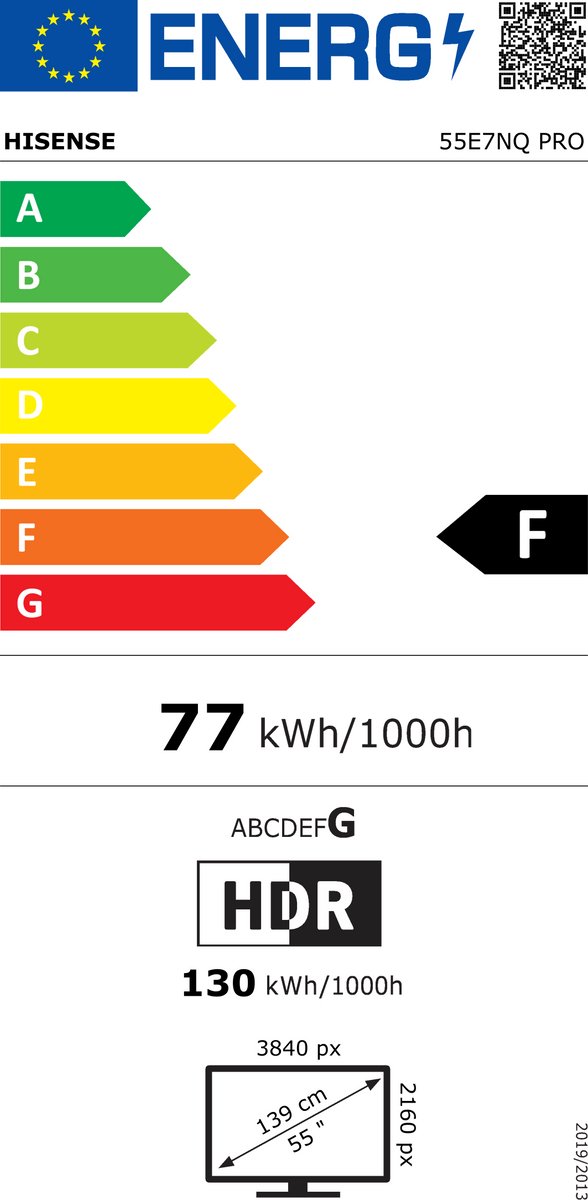 Hisense 55E7NQ PRO - 55 inch - 4K QLED - 144Hz - 2024