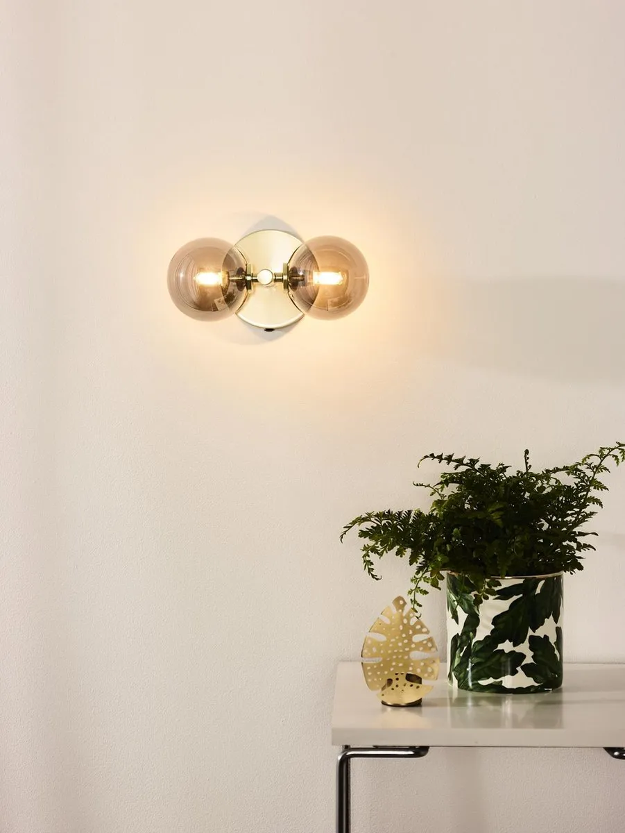Lucide TYCHO Wandlamp 2xG9 Mat Goud/Messing