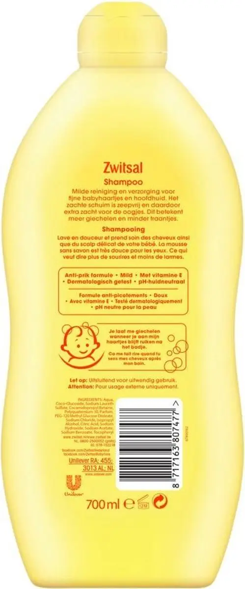 Zwitsal Babyshampoo 700ml - 6 Stuks