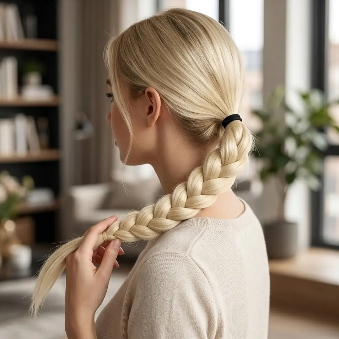 NuveX Platina Blond Haar Extensions Vlecht Paardenstaart - Synthetisch