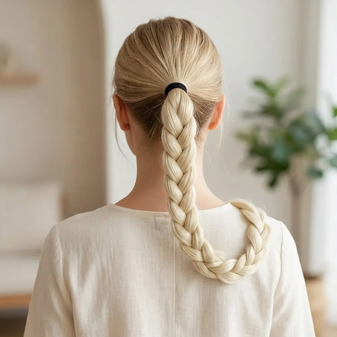 NuveX Platina Blond Haar Extensions Vlecht Paardenstaart - Synthetisch