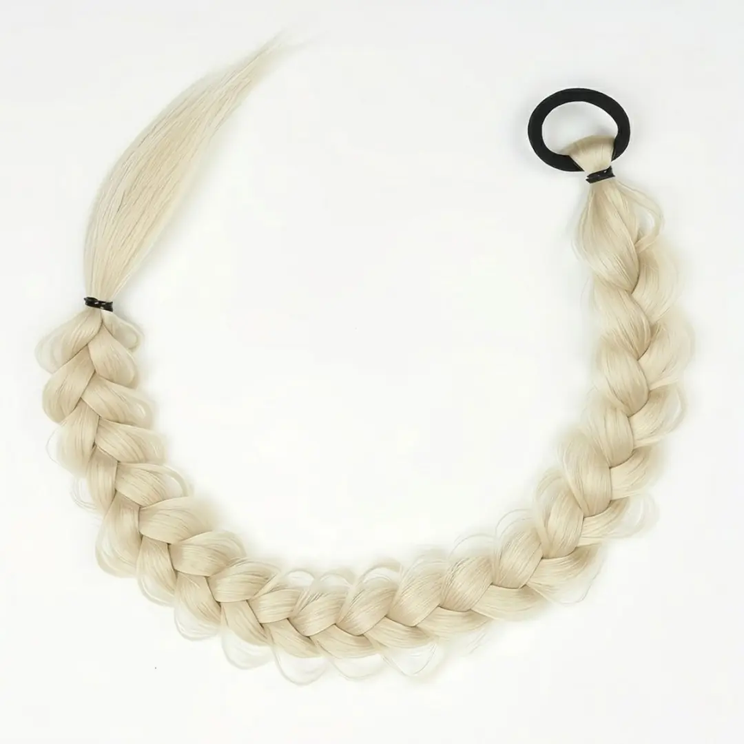 NuveX Platina Blond Haar Extensions Vlecht Paardenstaart