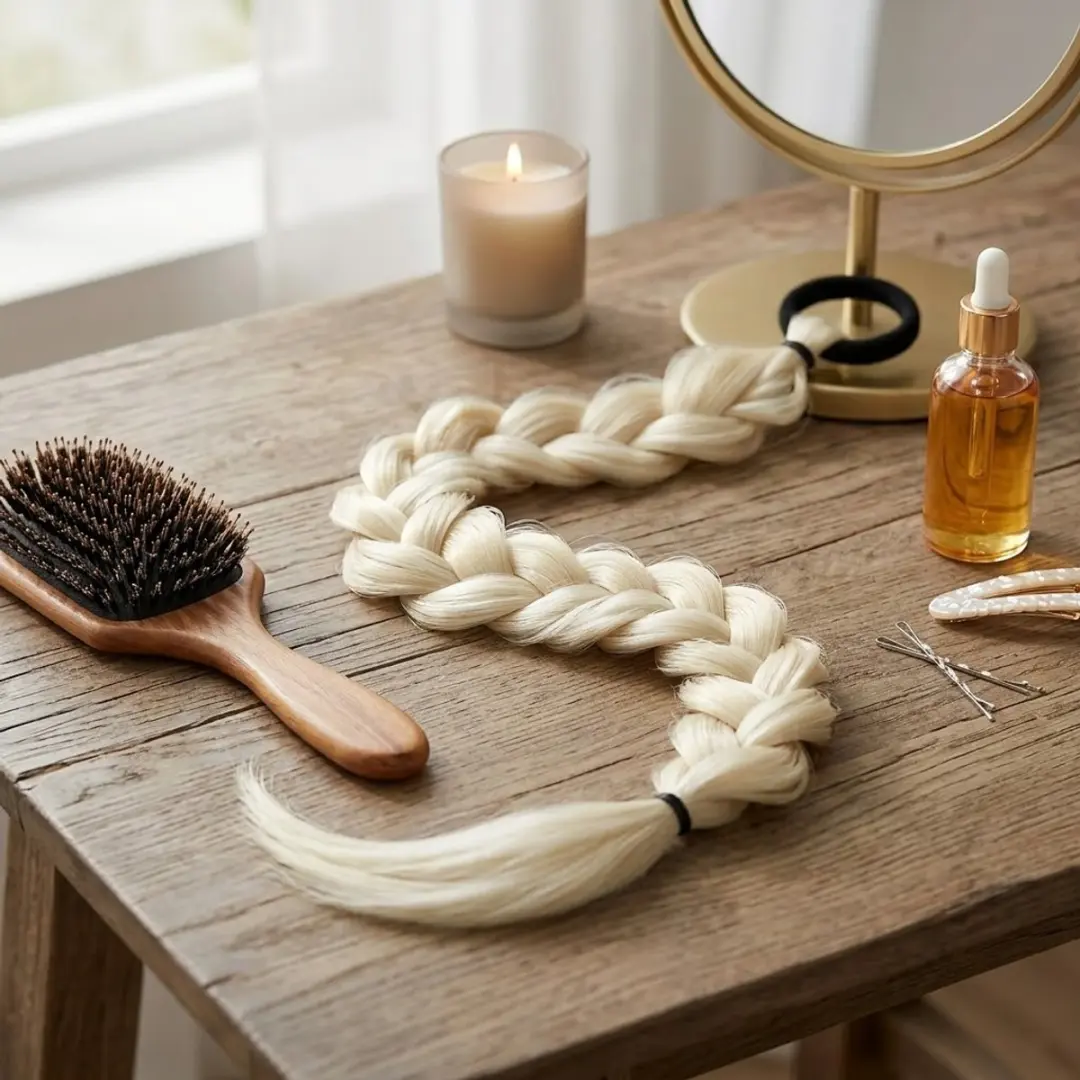 NuveX Platina Blond Haar Extensions Vlecht Paardenstaart - Synthetisch