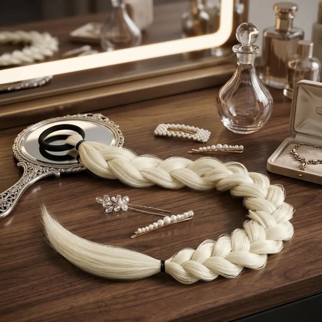 NuveX Platina Blond Haar Extensions Vlecht Paardenstaart - Synthetisch