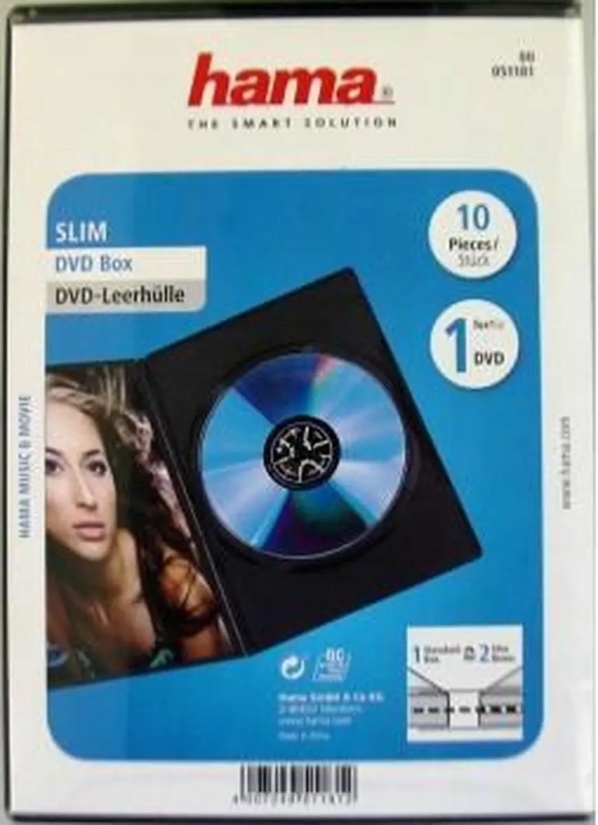 Hama DVD Slim Box 10-pack - 25 Vakken - Zwart