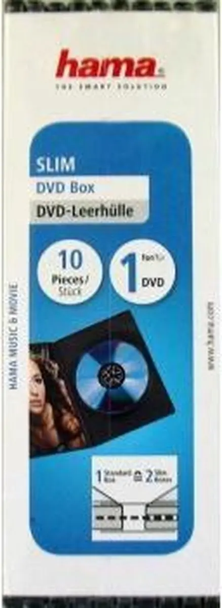 Hama DVD Slim Box 10-pack - 25 Vakken - Zwart