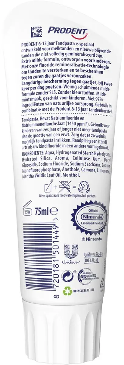 Prodent Tandpasta Super Mario 75ml
