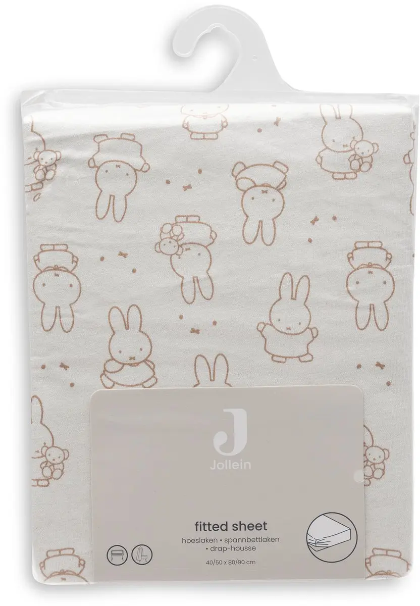 Jollein Miffy Moments Hoeslaken Jersey 40/50x80/90cm - Light Terra