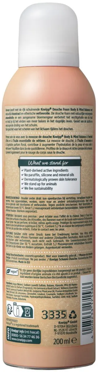 Kneipp Douche Foam Body & Mind Balance 200ml - 3 Stuks