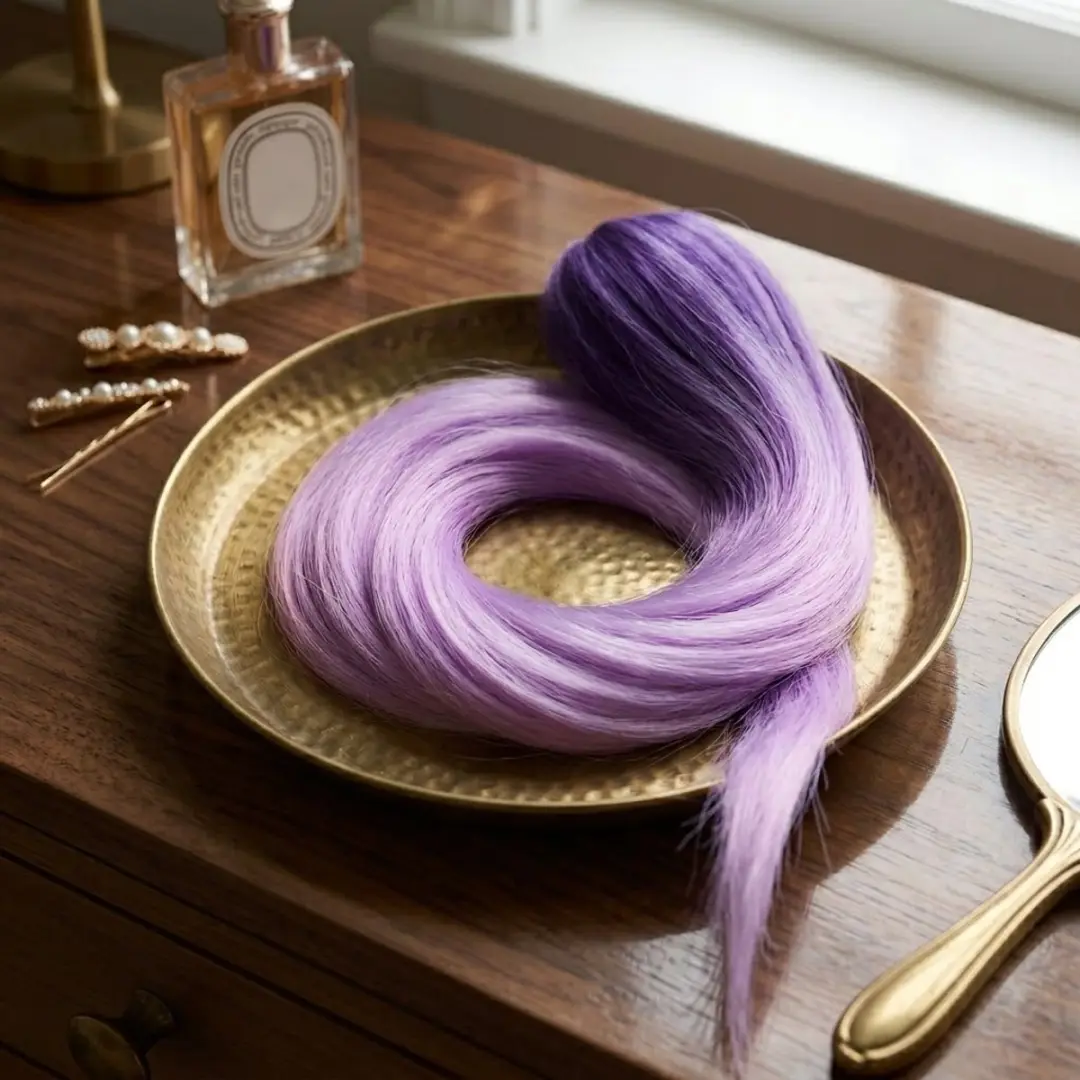 NuveX Violet Paardenstaart Clip-In Extension - Steil