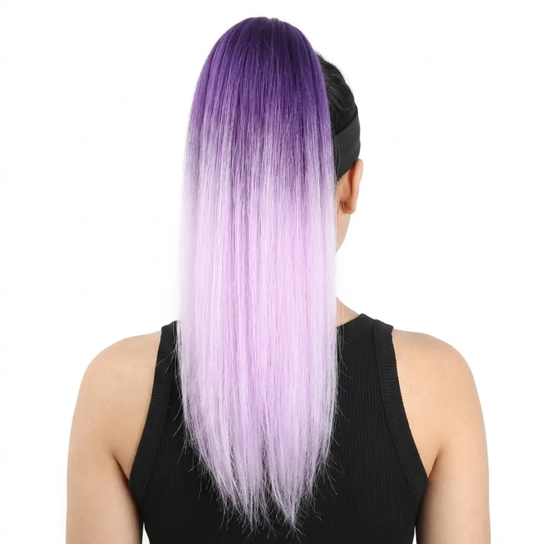 NuveX Violet Paardenstaart Clip-In Extension - Steil