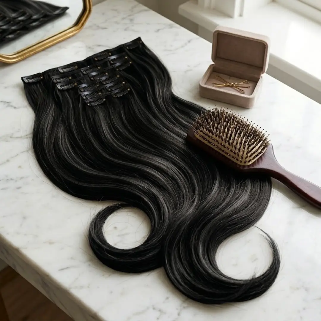 NUVEX Haar Extensions Clip 6PS-1B - Zwart