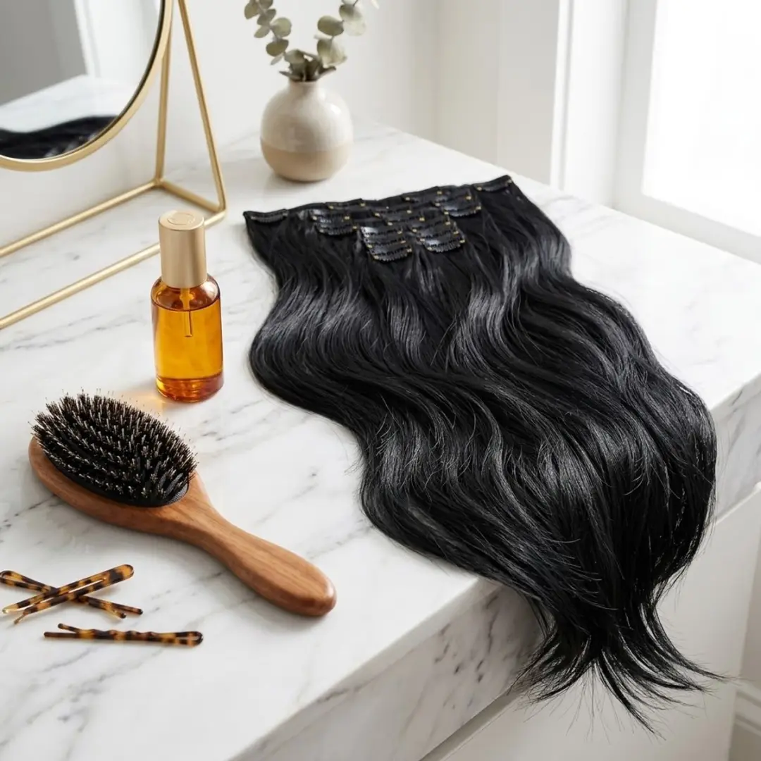 NUVEX Haar Extensions Clip 6PS-1B - Zwart