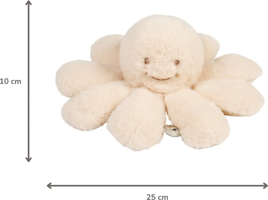 Nattou Lapidou Octopus Rammelaar 25cm - Zand