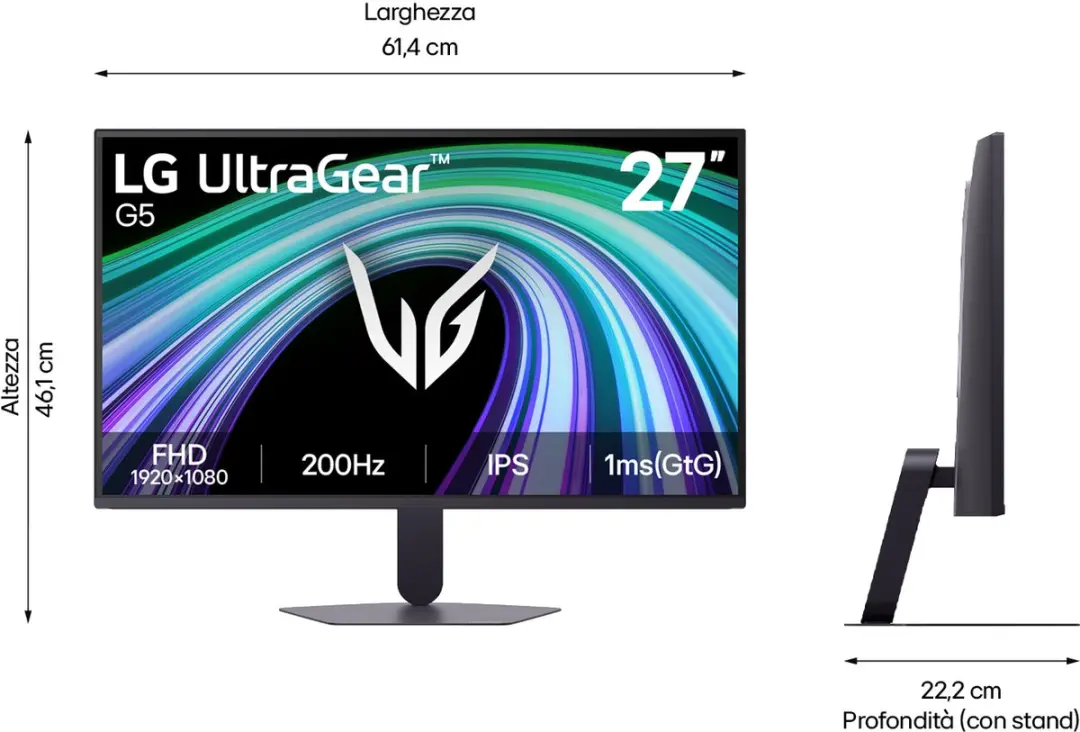 LG UltraGear 27G523B-B Gaming Monitor 27" - 200Hz - FHD IPS