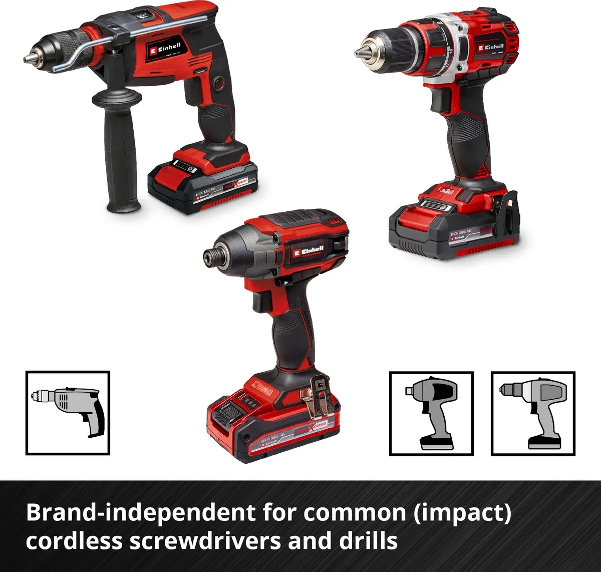 Einhell Slagbitset 11-delig - 25mm PH/PZ/T/H - S2-staal