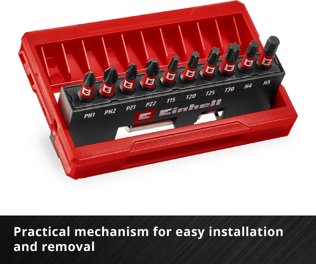 Einhell Slagbitset 11-delig - 25mm PH/PZ/T/H - S2-staal