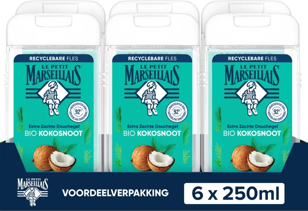 Le Petit Marseillais Douchegel Bio Kokosnoot 6x250ml