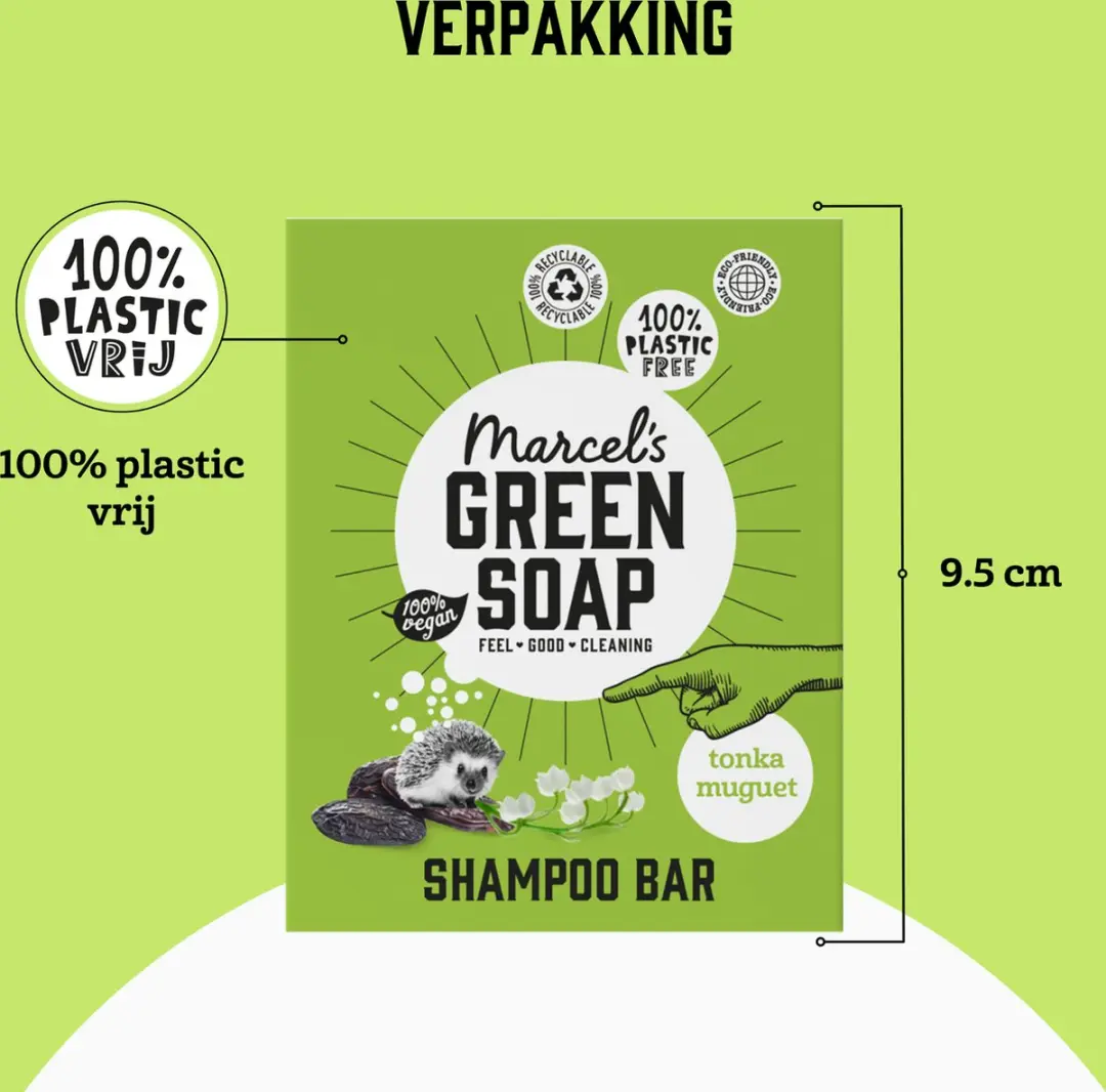 Marcel's Green Soap Shampoo Bar Tonka & Muguet - 6x90g