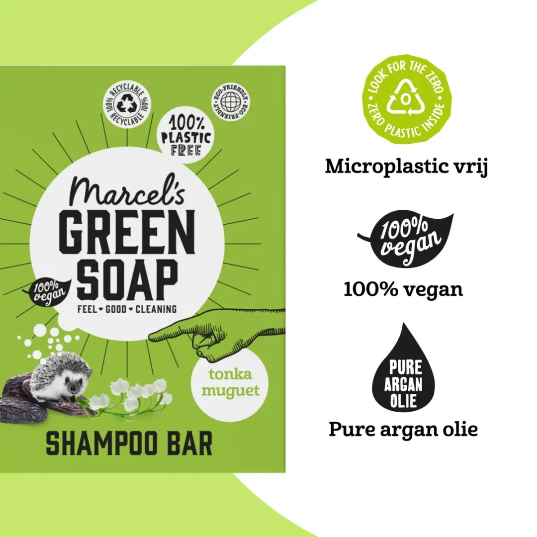 Marcel's Green Soap Shampoo Bar Tonka & Muguet - 6x90g