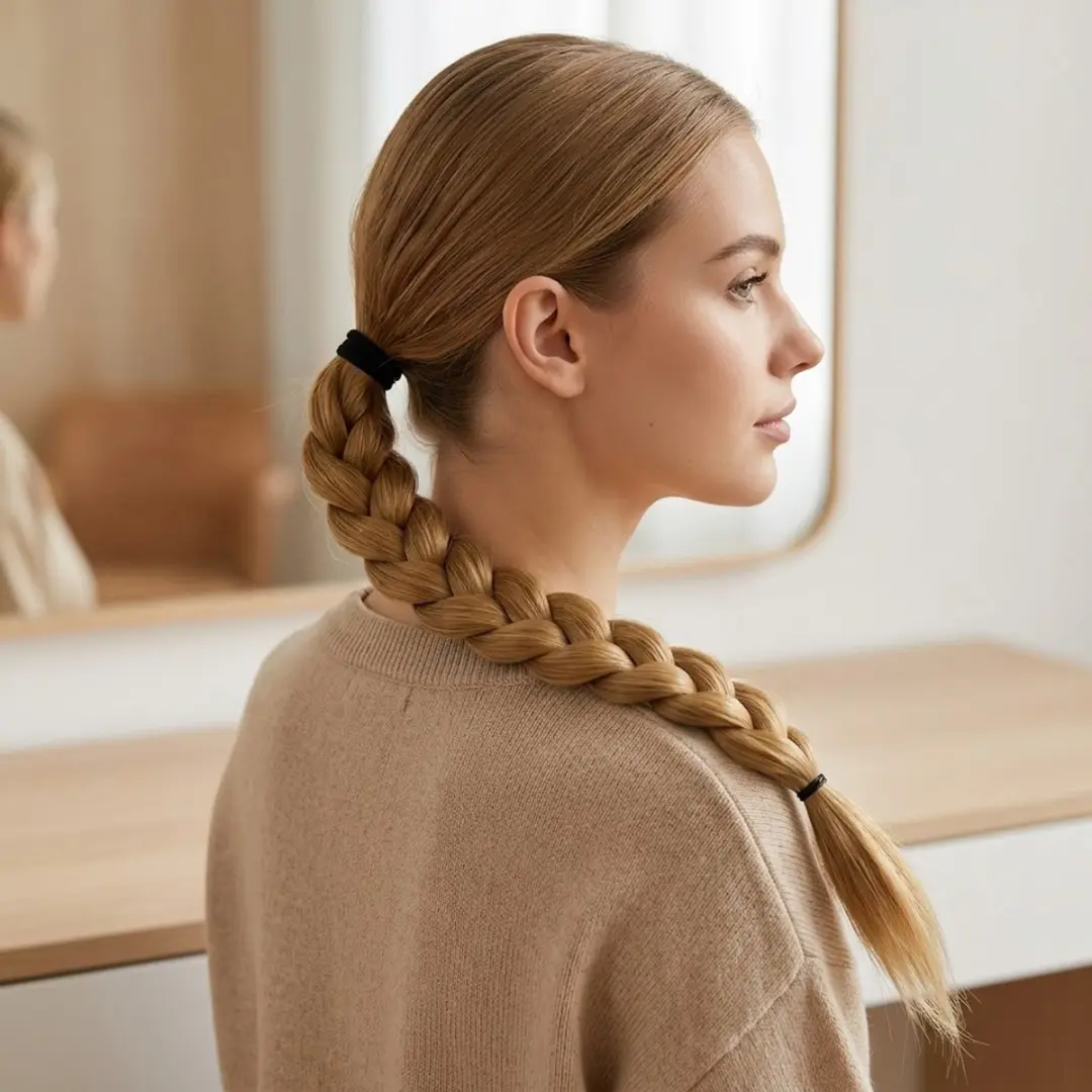 NuveX Licht Bruin Haar Extensions Vlecht Paardenstaart - Synthetisch