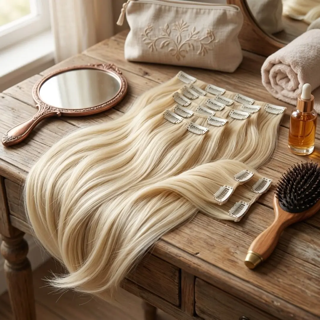 NUVEX Haar Extensions Platinum Blond Clip-in - Synthetisch - 6PS-88