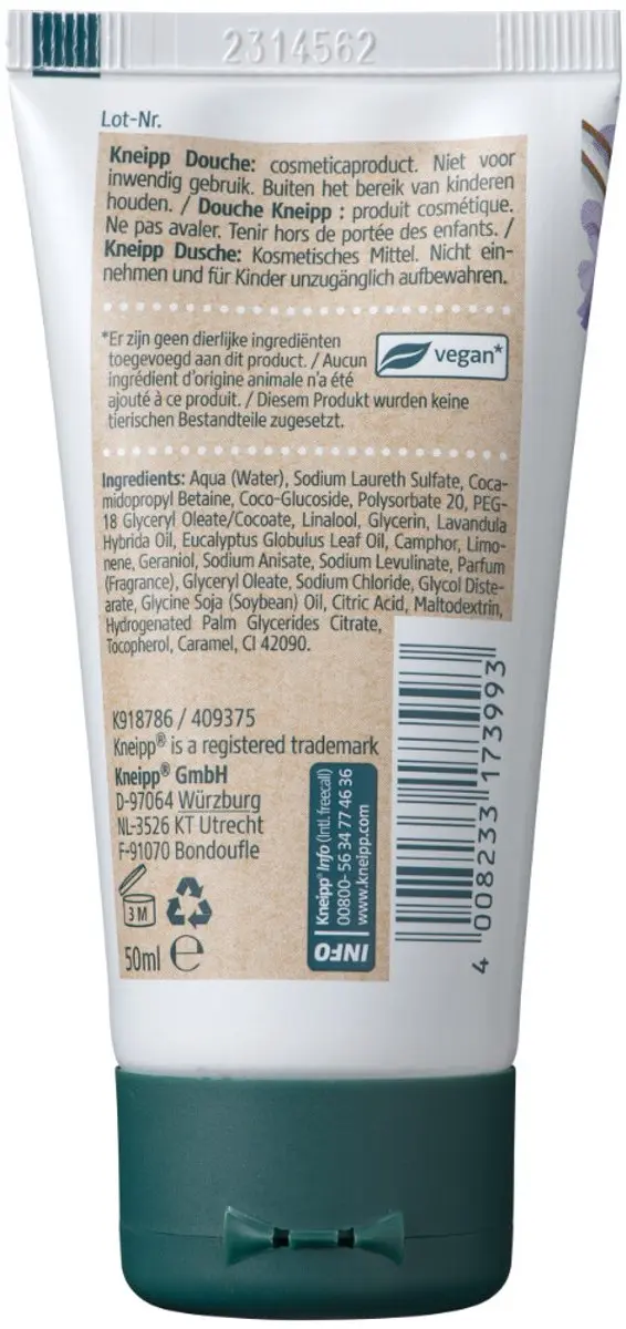 Kneipp Mini Douchegel Relaxing 50ml - 8 Stuks