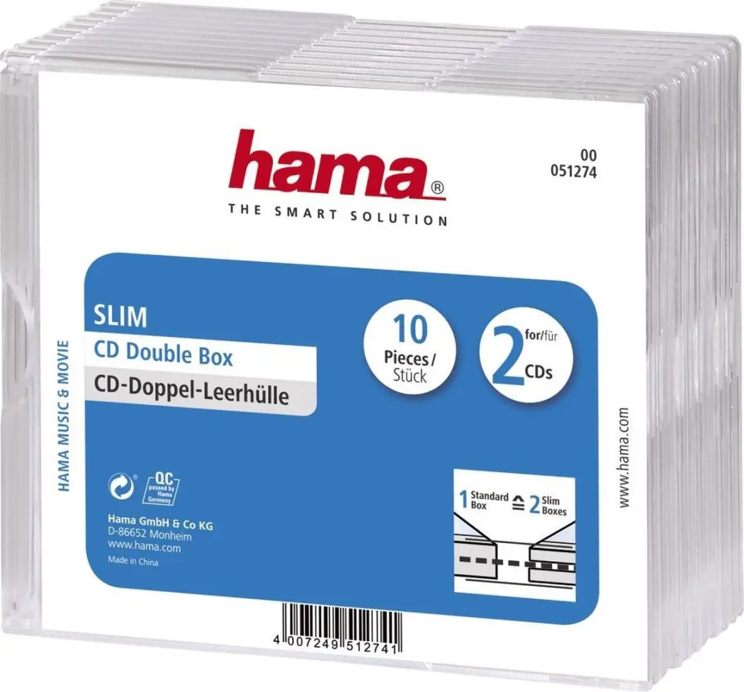 Hama Cd Doosjes Dubbel Slimline 00051274