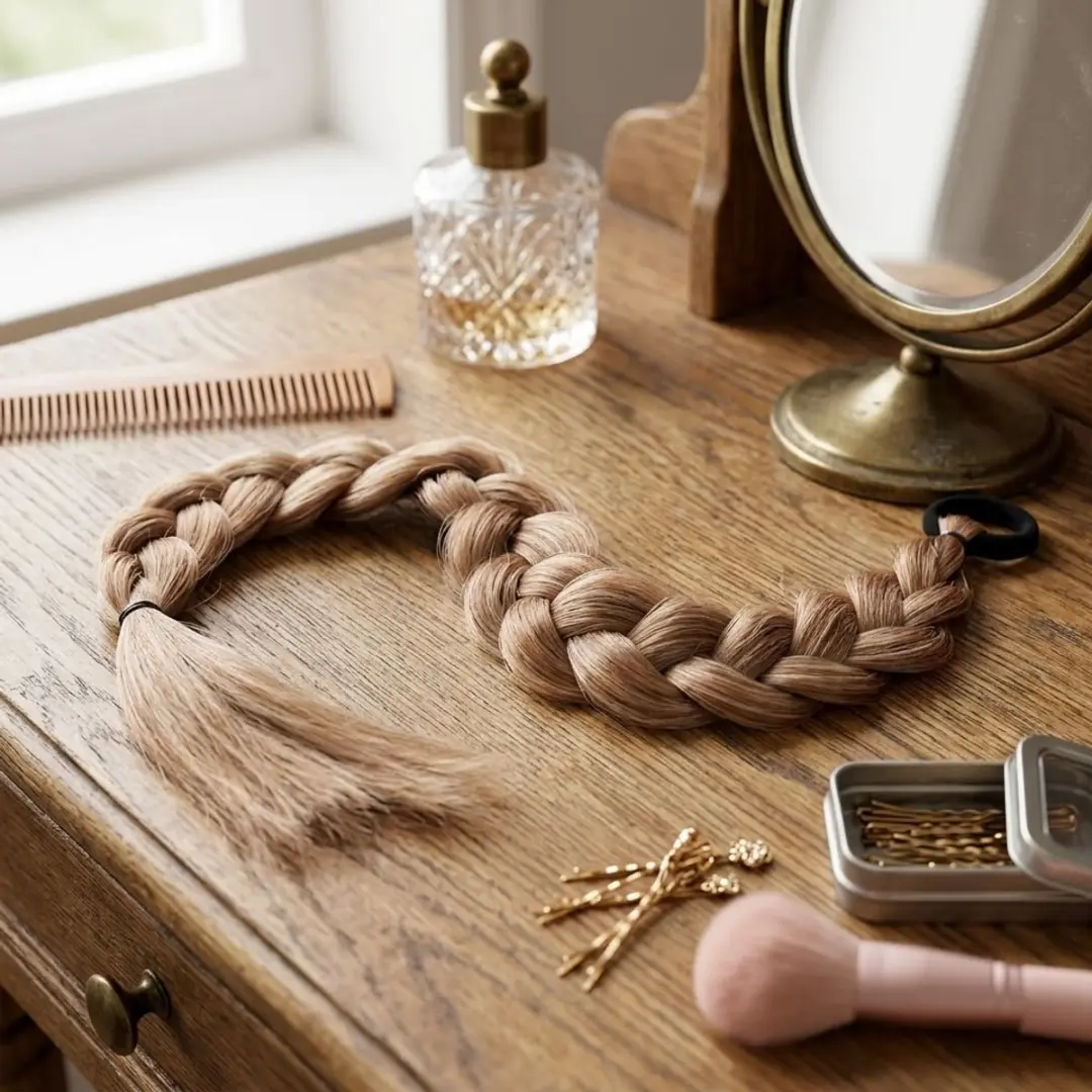 Nuvex Synthetisch Haar Vlecht Paardenstaart - Beige Blond