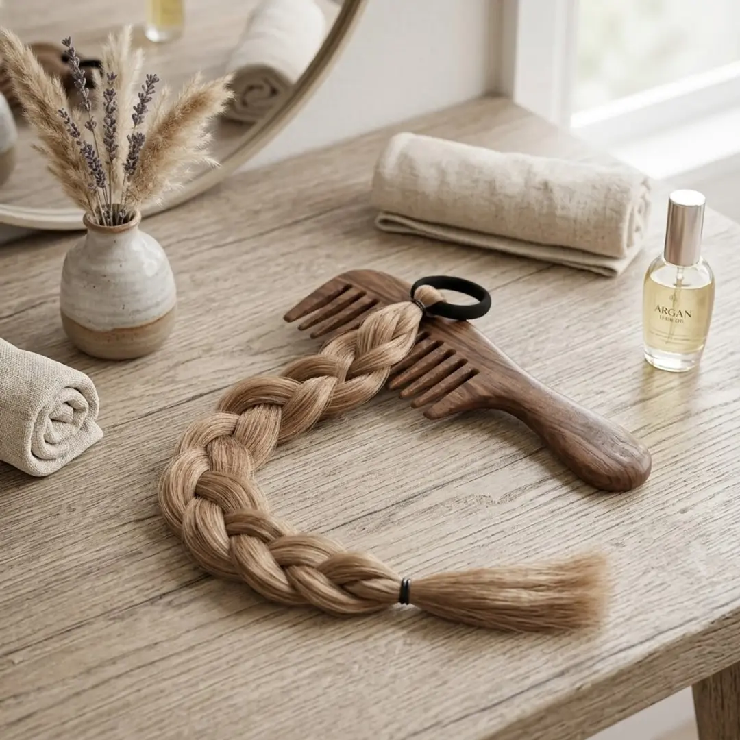 Nuvex Synthetisch Haar Vlecht Paardenstaart - Beige Blond