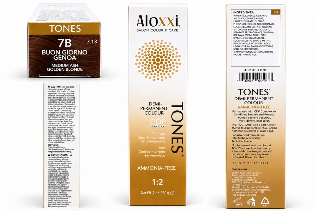 Aloxxi Tones Demi-Permanent Buon Giorno Genoa Medium Ash Golden Blonde 60g