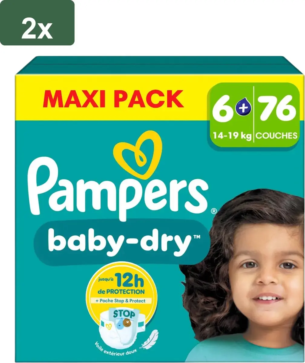 Pampers Baby-Dry Luiers Maat 6+ - 152 Stuks