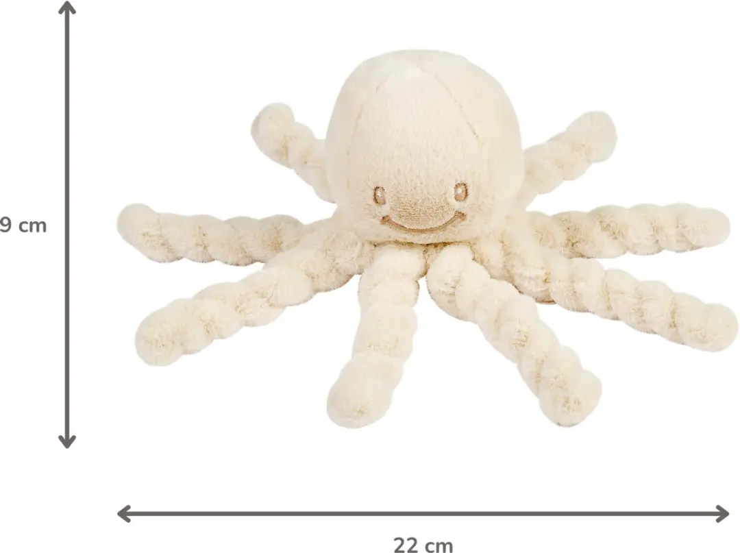 Nattou Lapidou Octopus Knuffel 22cm - Zand