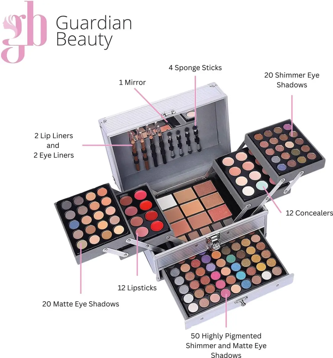 Guardian Beauty Make-up Set 12-kleuren - 27 Stuks - Silver