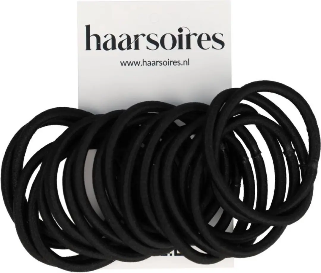 Haarsoires Haarelastieken Basic - Zwart - 18 Stuks