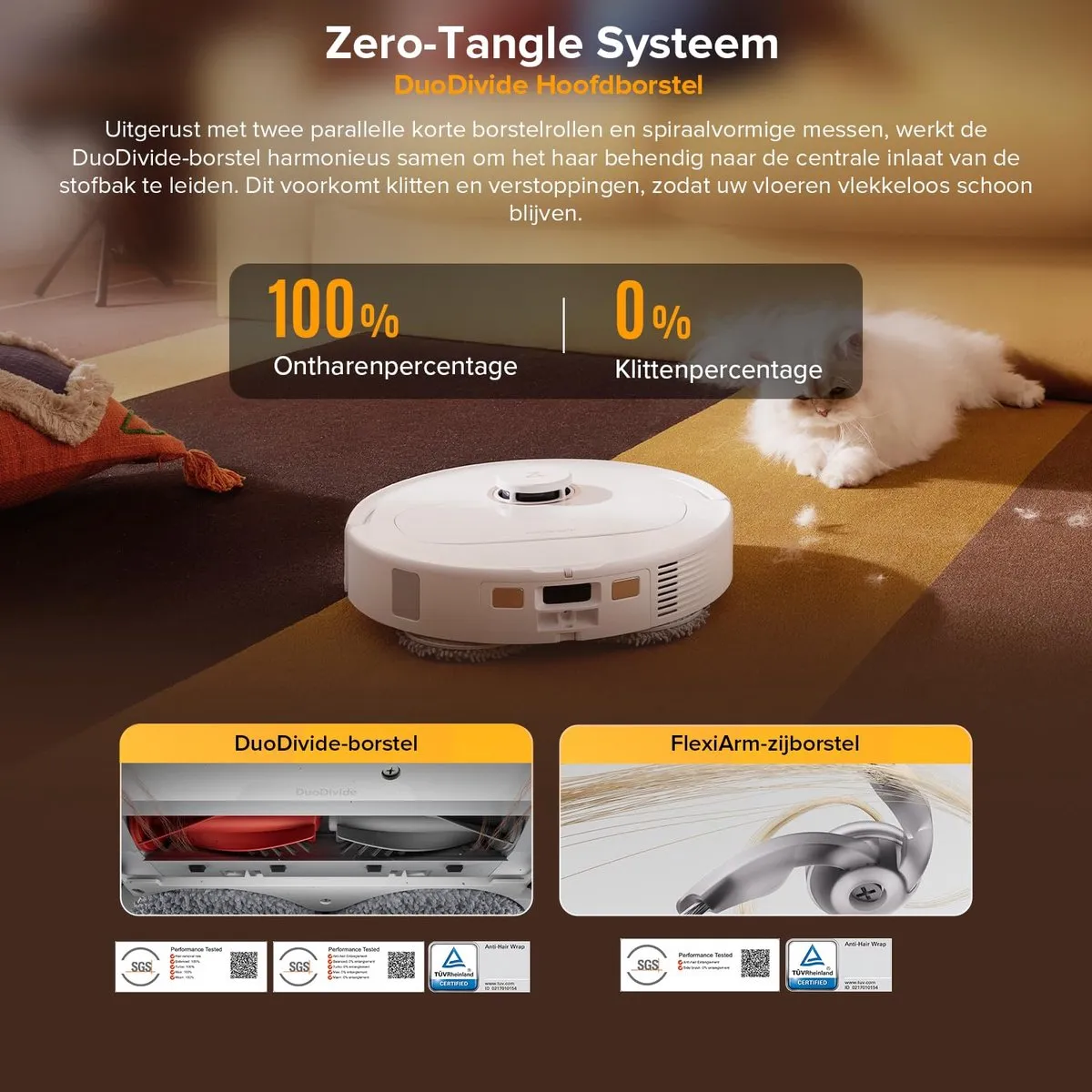 Roborock Qrevo S5V Robotstofzuiger - 12000Pa - Wit