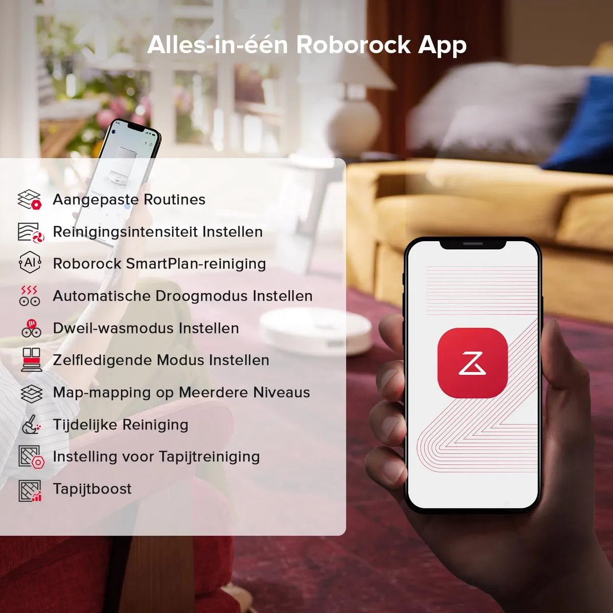 Roborock Qrevo S5V Robotstofzuiger - 12000Pa - Wit