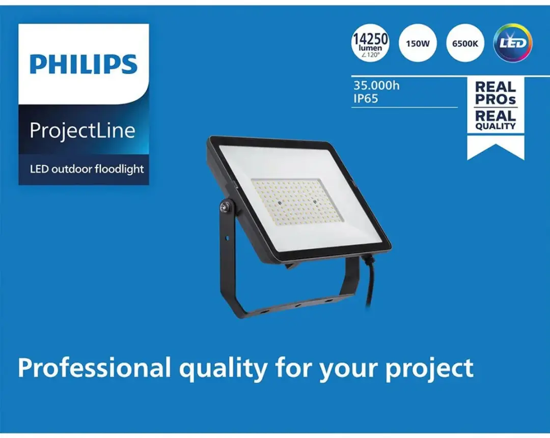 Philips LED ProjectLine 8719514954632 LED-schijnwerper 150W - Koudwit - Zwart