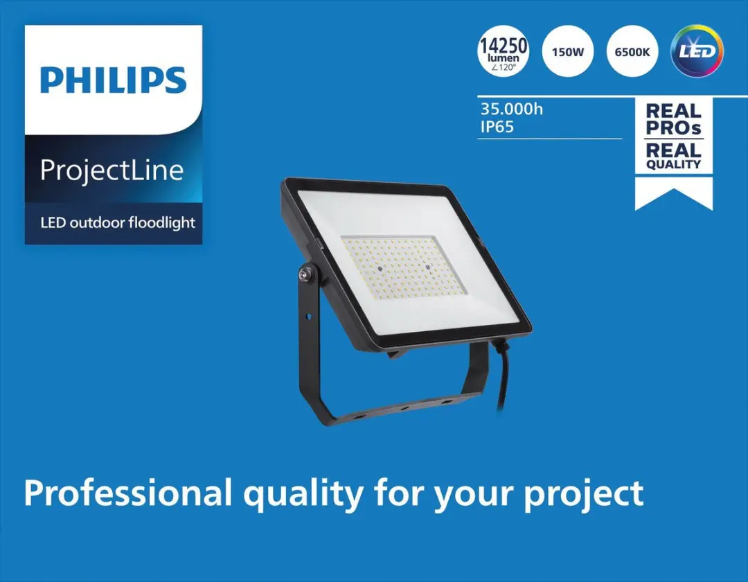 Philips LED ProjectLine 8719514954632 LED-schijnwerper 150W - Koudwit - Zwart