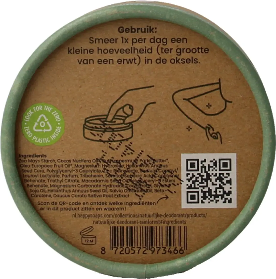 HappySoaps Natuurlijke Deodorant Gevoelige Huid Rainforest 50ml